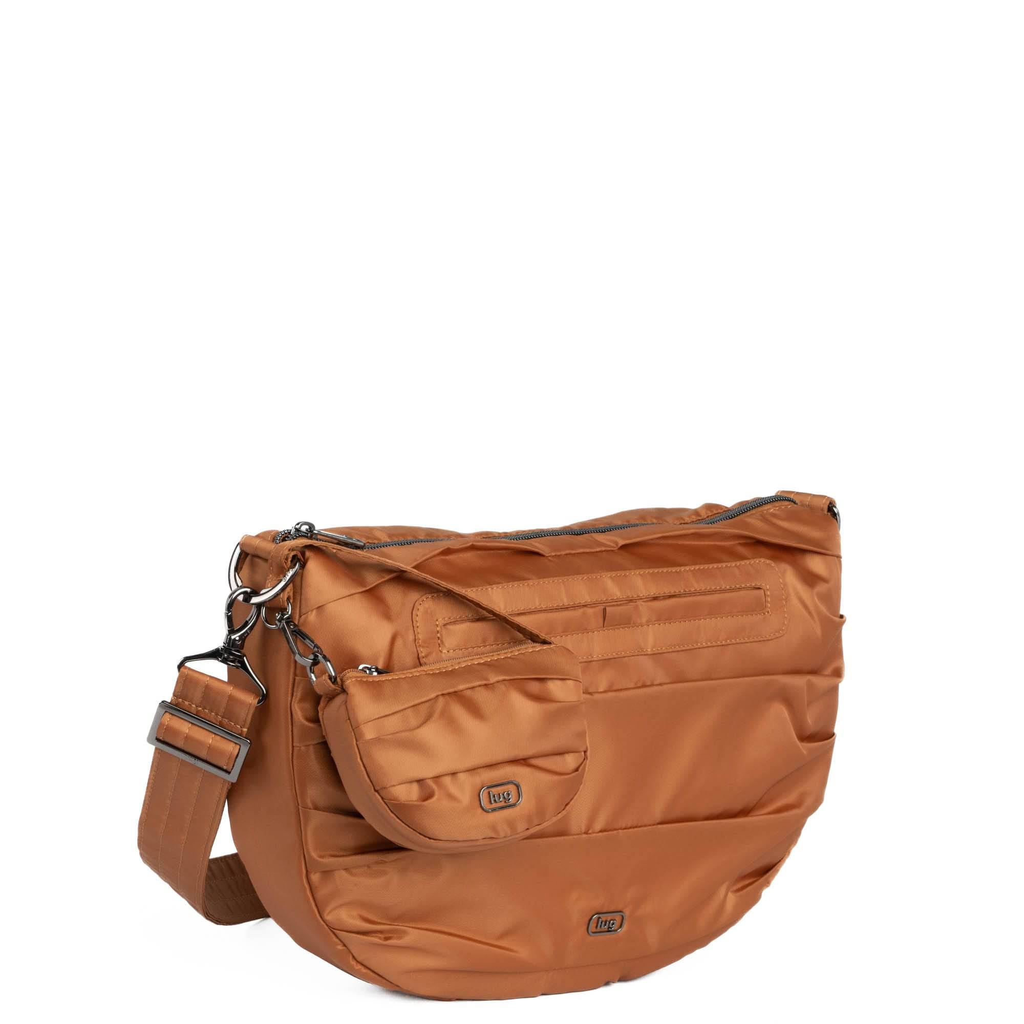 Scuffle Pleated Crossbody Bag with Disco Pouch - CAPPUCCINO - Scuffle_Cappuccino_02